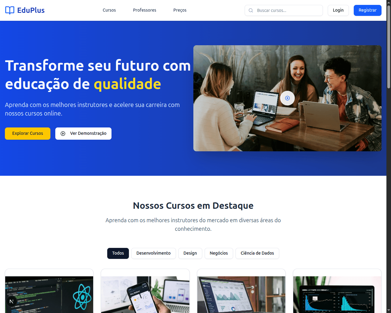 EduPlus - Plataforma de Educação